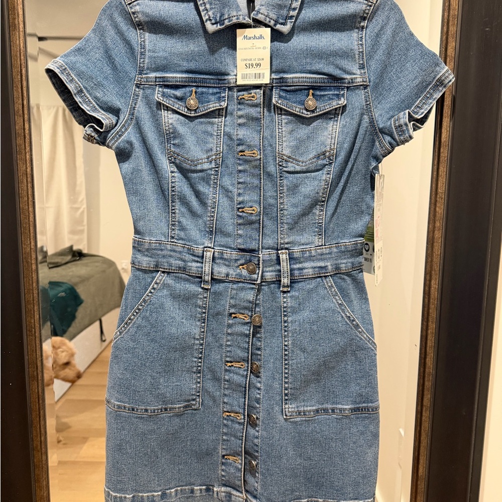 Denim Button-Up Dress